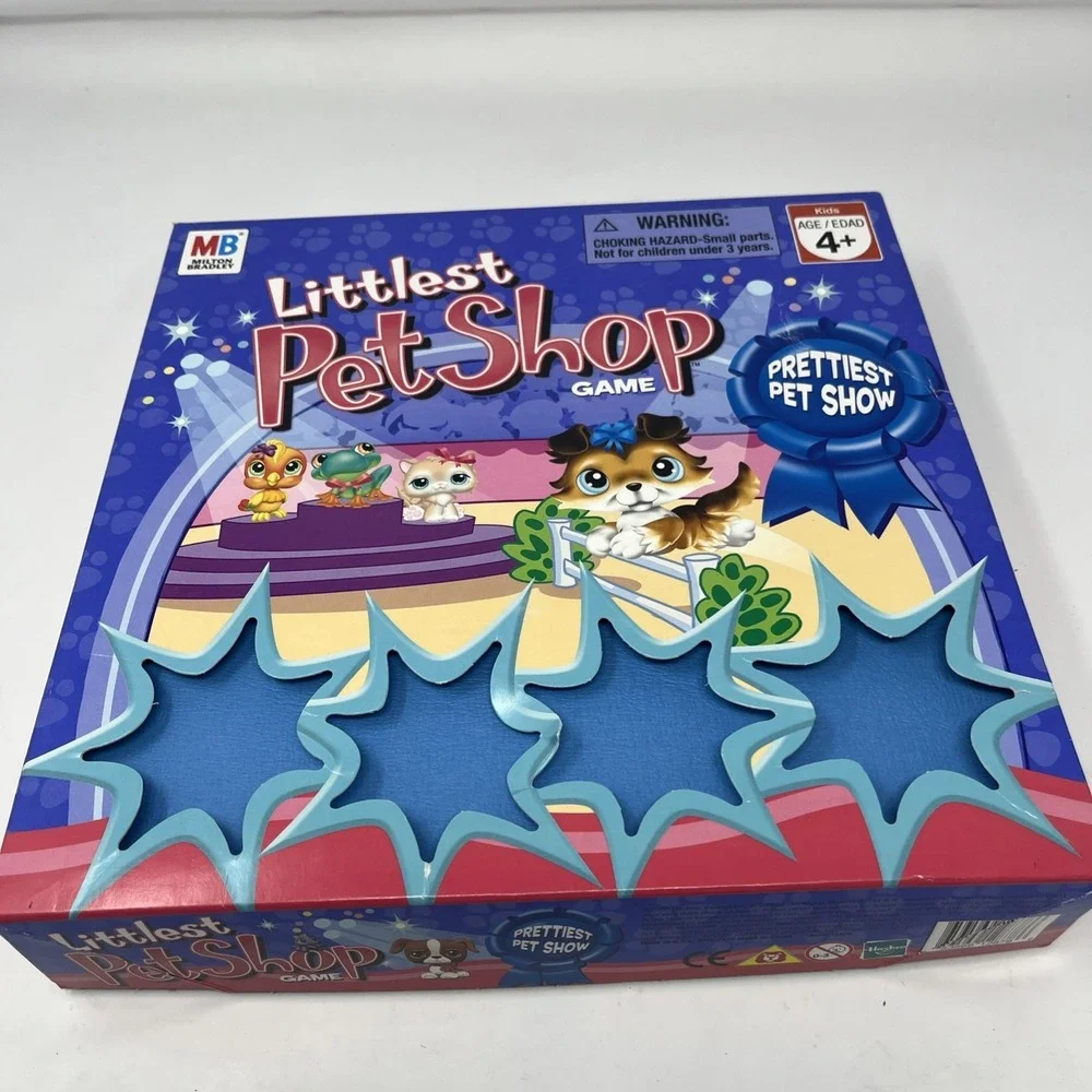 Littlest Pet Shop Board Game Prettiest Pet Show Hasbro 2007 Complete With 7 Pets